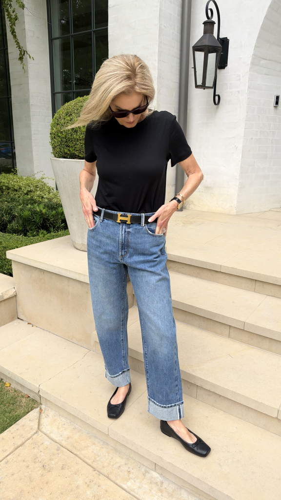 Tanya Foster wearing LOFT shirt and jeans